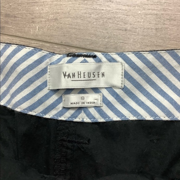 Women's Van Heusen 8 M Medium Shorts Black Bermuda Chino Khakis Cotton NWOT - Picture 8 of 11